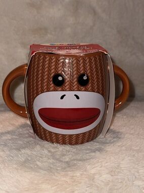 NWT SOCK MONKEY COFFEE TEA MUG CUP by GALERIE